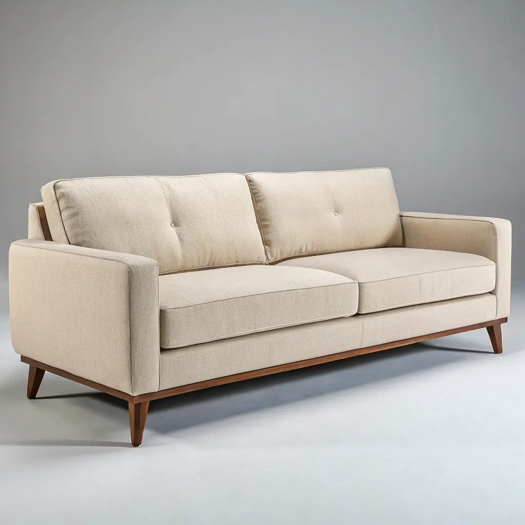 Classic Fabric Sofa with Wooden Legs