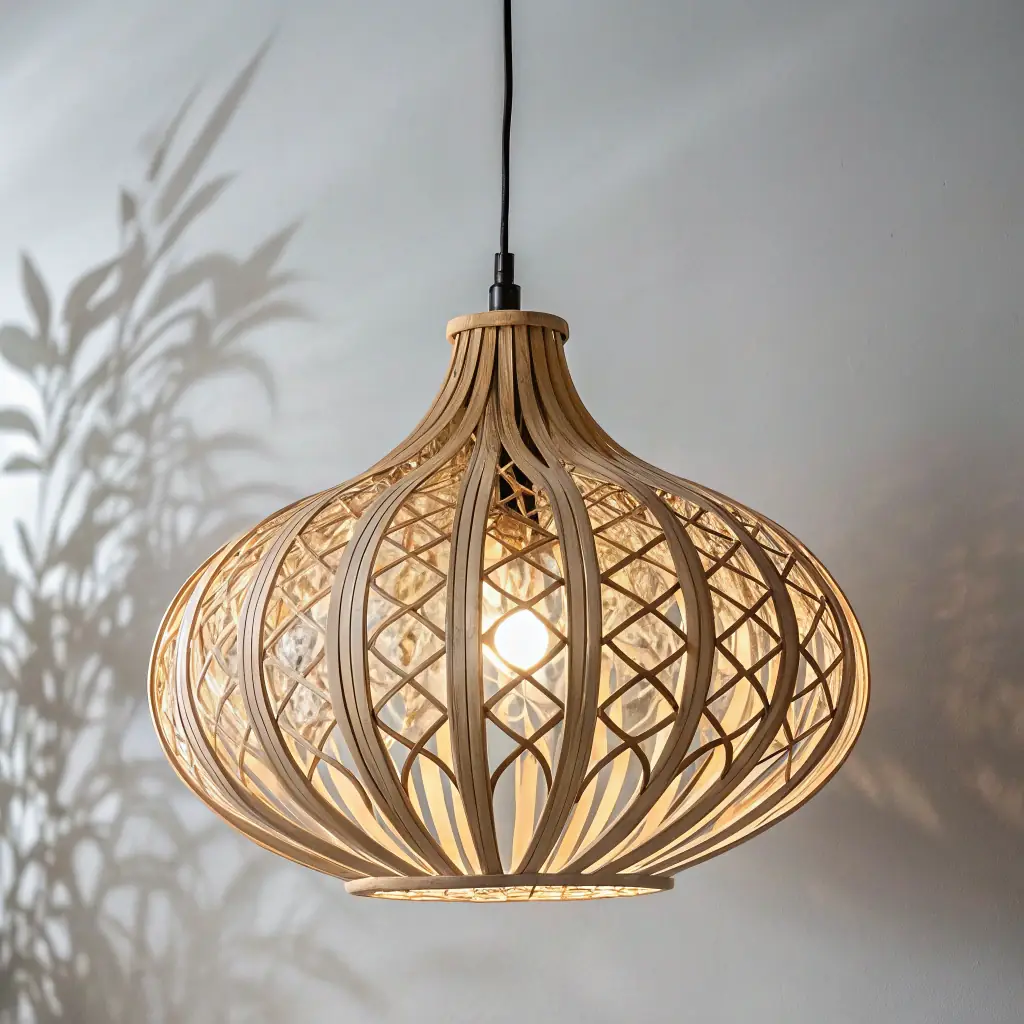 Handcrafted Wooden Pendant Light
